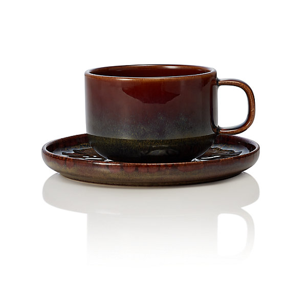 Lot de 6 tasses et soucoupes en Grès 0,275 L Amazonie H 60 mm - Was Germany