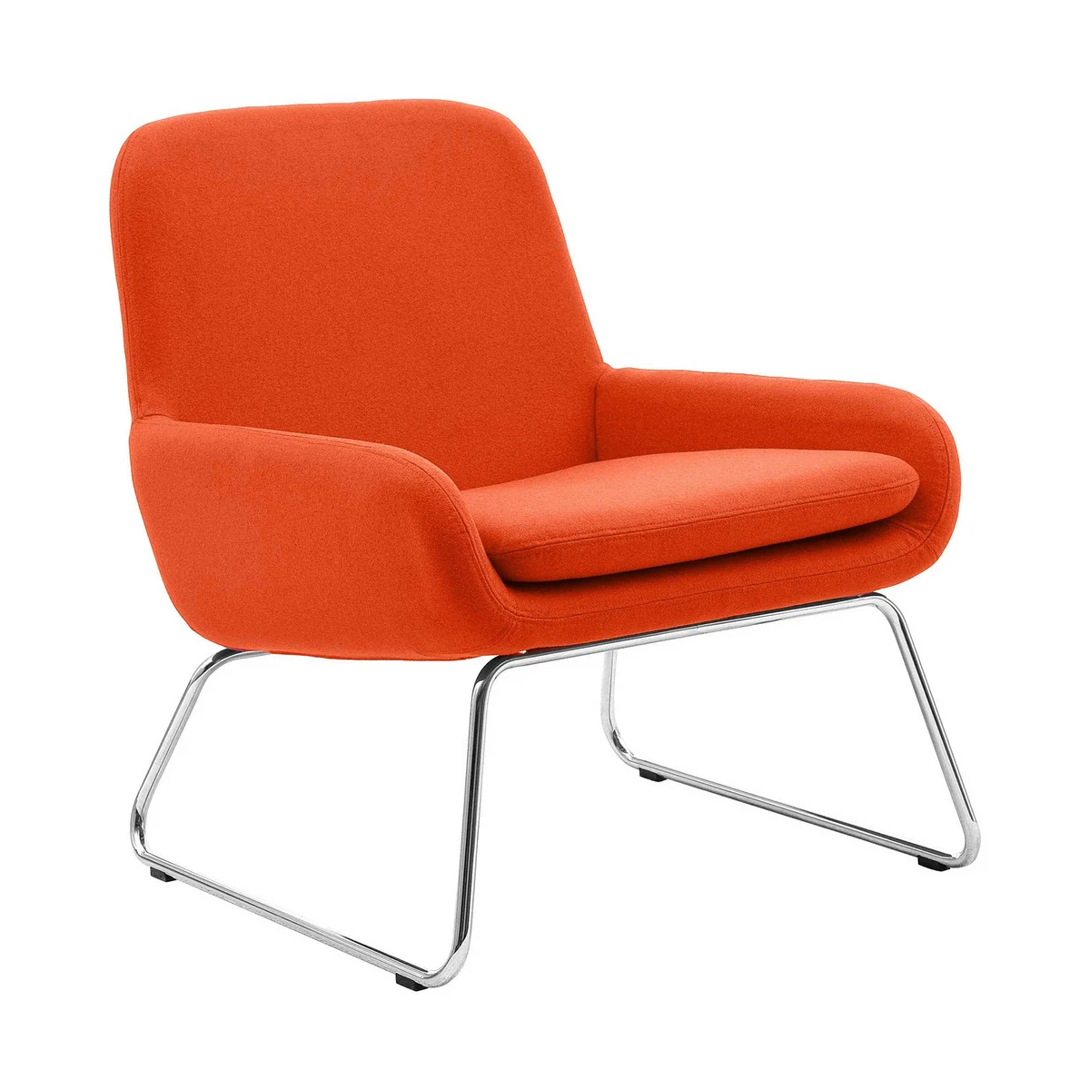 Softline - Coco Sessel mit Kufen, Chrom / orange (Stoff Filz 624)