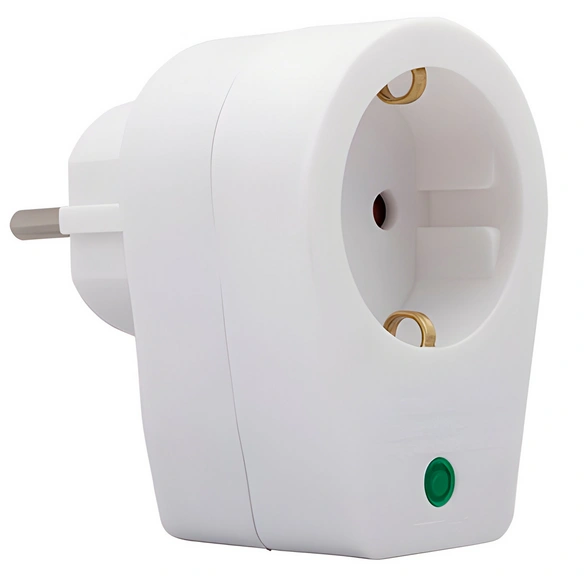 Überspannungssch.-Adapter 1-fach mit ÜSS, Weiß, Kunststoff