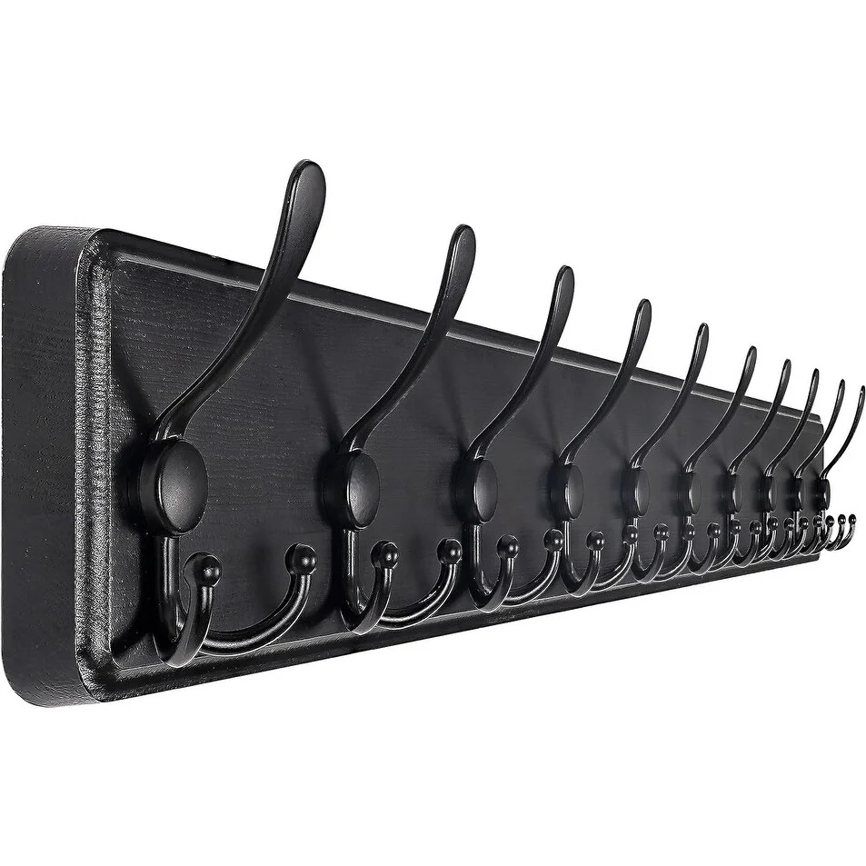 Large Coat Rack Wall Mount-38.6'' Long Coat Rack for Wall, Wood Coat Rack Hook