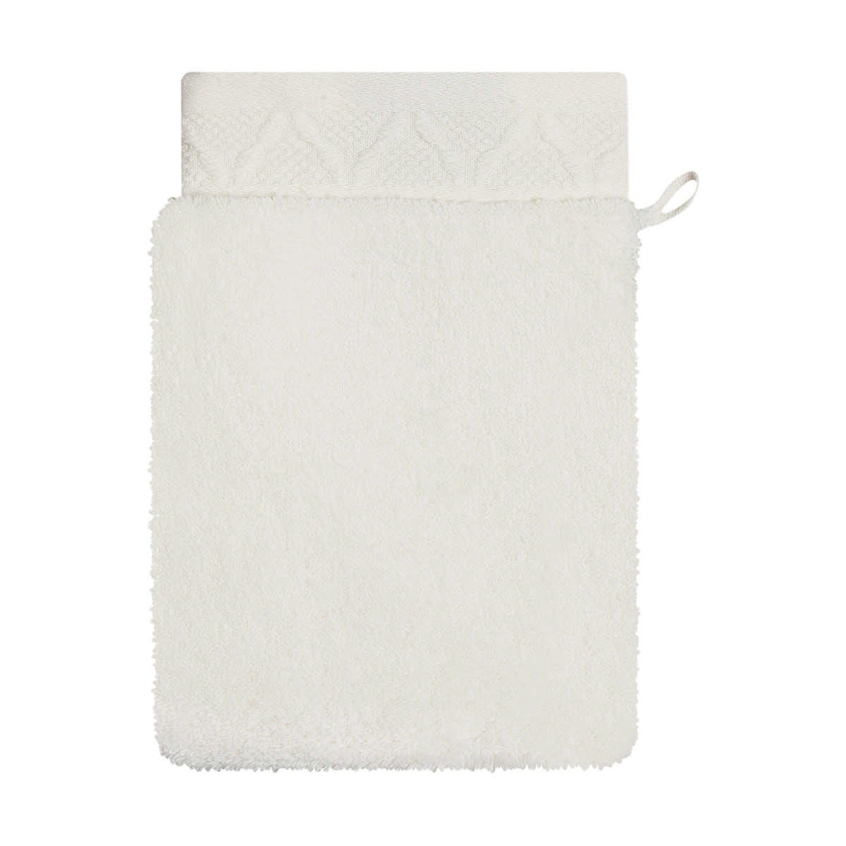 CARESSE - Gant de toilette en coton ivoire 15 x 22