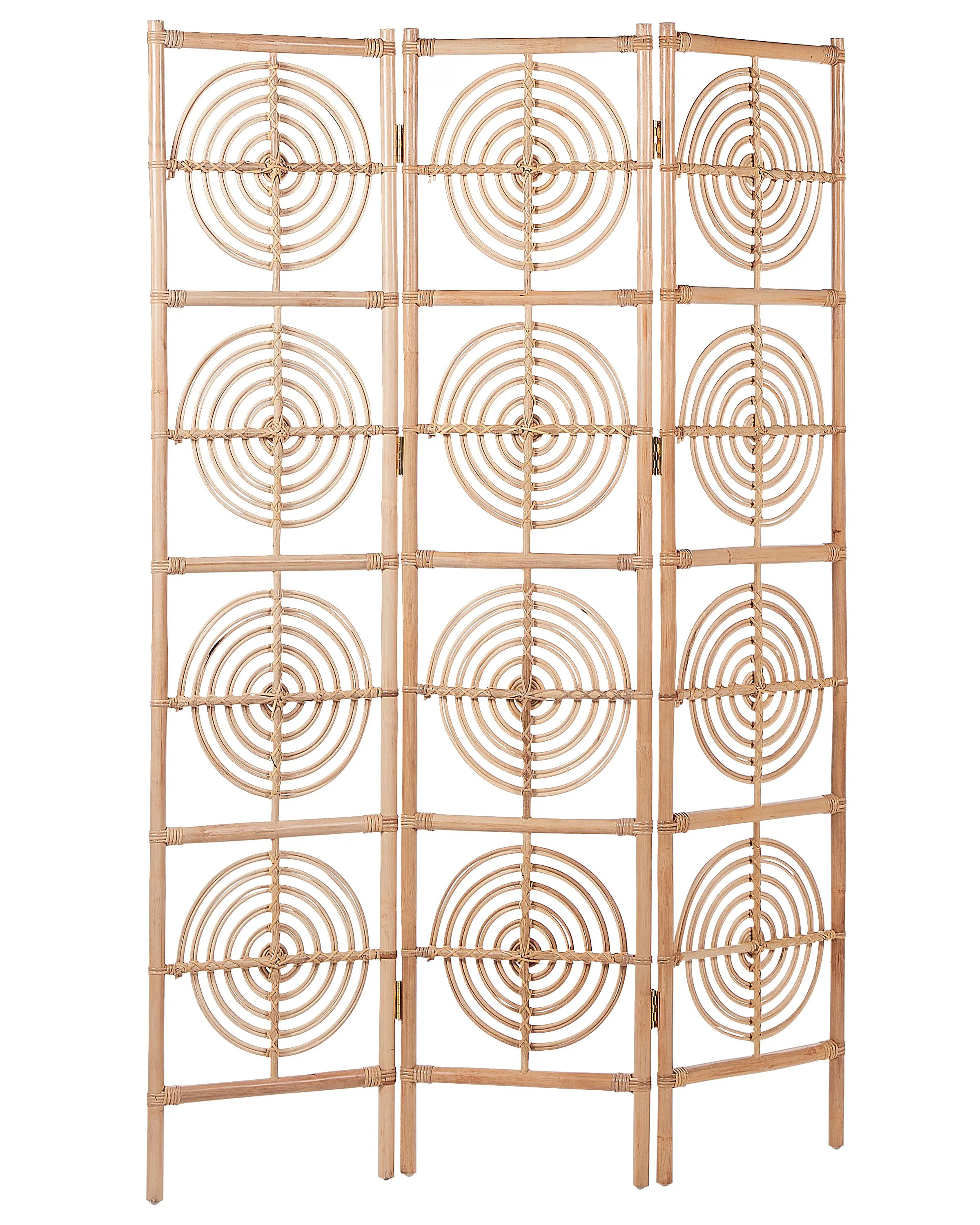 3 Panel Room Divider ALTAMURA Light Brown 117 cm 180 cm