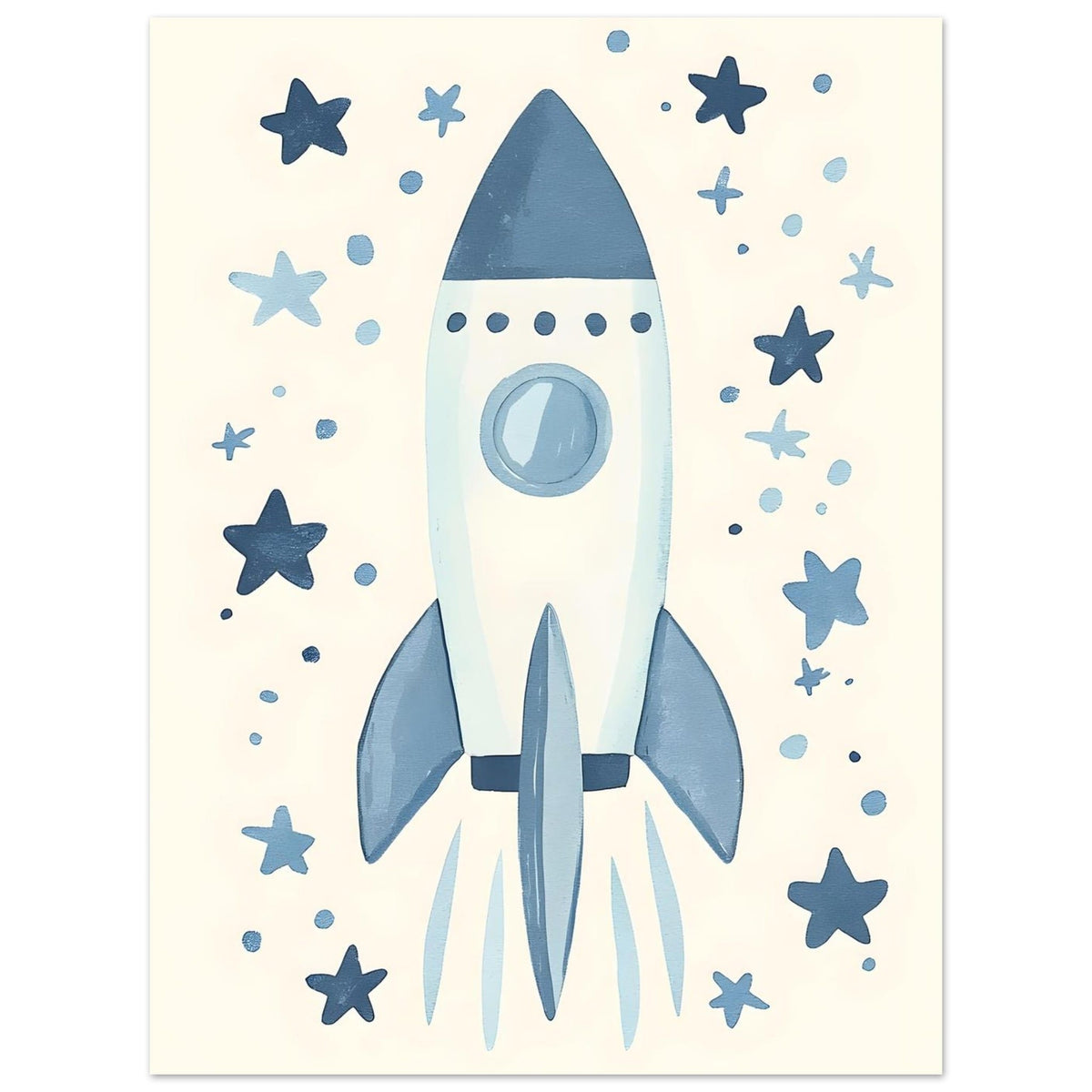 Artfulprints Poster Avontuurlijke ruimtevaart  - 30x40 cm - Blauw