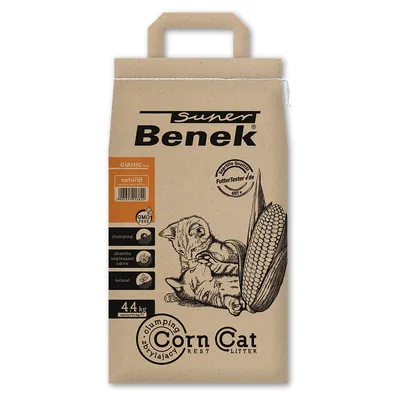 Super Benek Corn Cat Natural Clumping Litter
