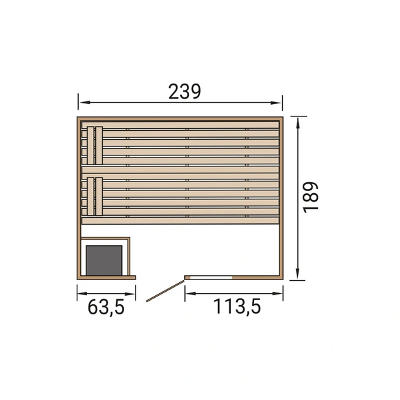 Massivholzsauna »VALIDA 4«, 6 Personen, inkl. 9 kW Ofen mit externer Steuerung