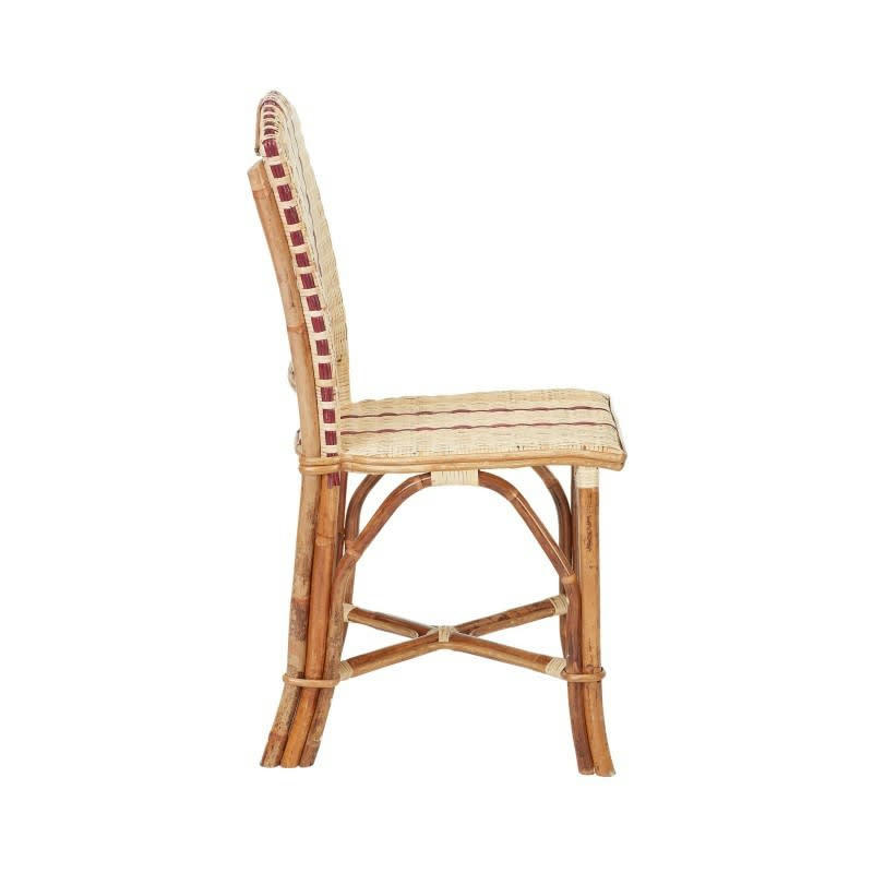 SORIA - Chaise en rotin vintage de style colonial