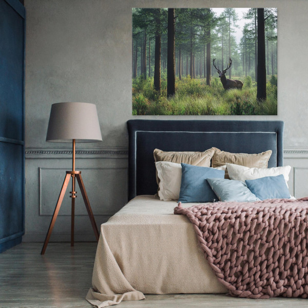Obraz Na Płótnie Ścianę Do Sypialni Salonu Kuchni Jeleń Natura Las 60X40