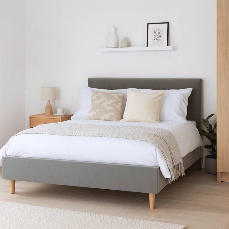 Millbrook Taylor Double Fabric Bed Frame -Grey