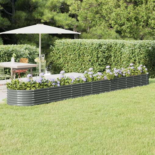 NNEVL Garden Planter Powder-coated Steel 512x80x36 cm Grey