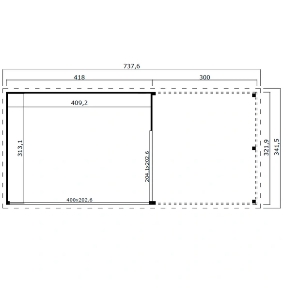 Gartenhaus »Domeo«, BxHxT: 300 x 239,4 x 329,2 cm (Außenmaß inkl. Dachüberstand), grüngrau