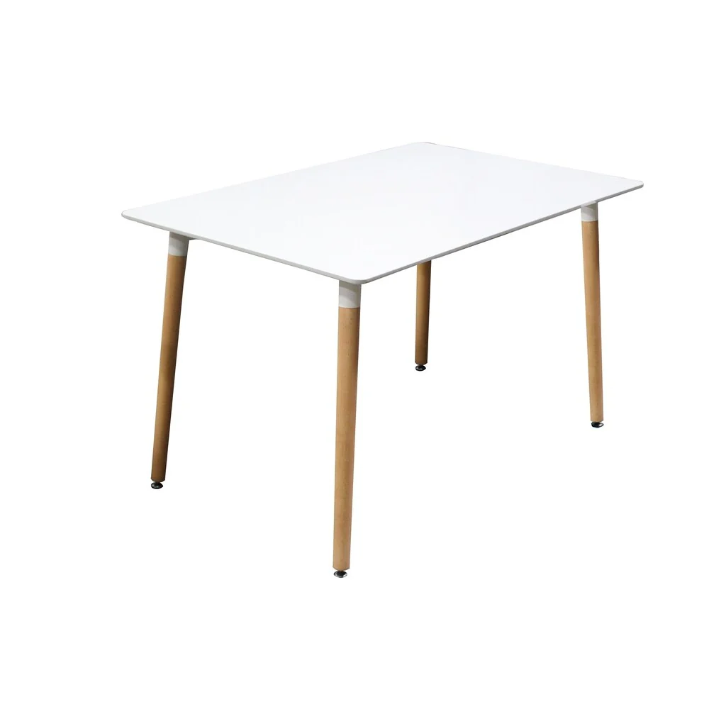 Best Master Furniture Mid Century White Dining Table