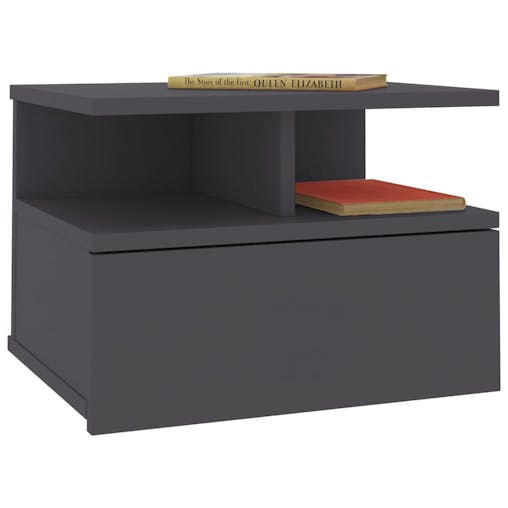 NNEVL Floating Nightstands 2 pcs Grey 40x31x27 cm Chipboard