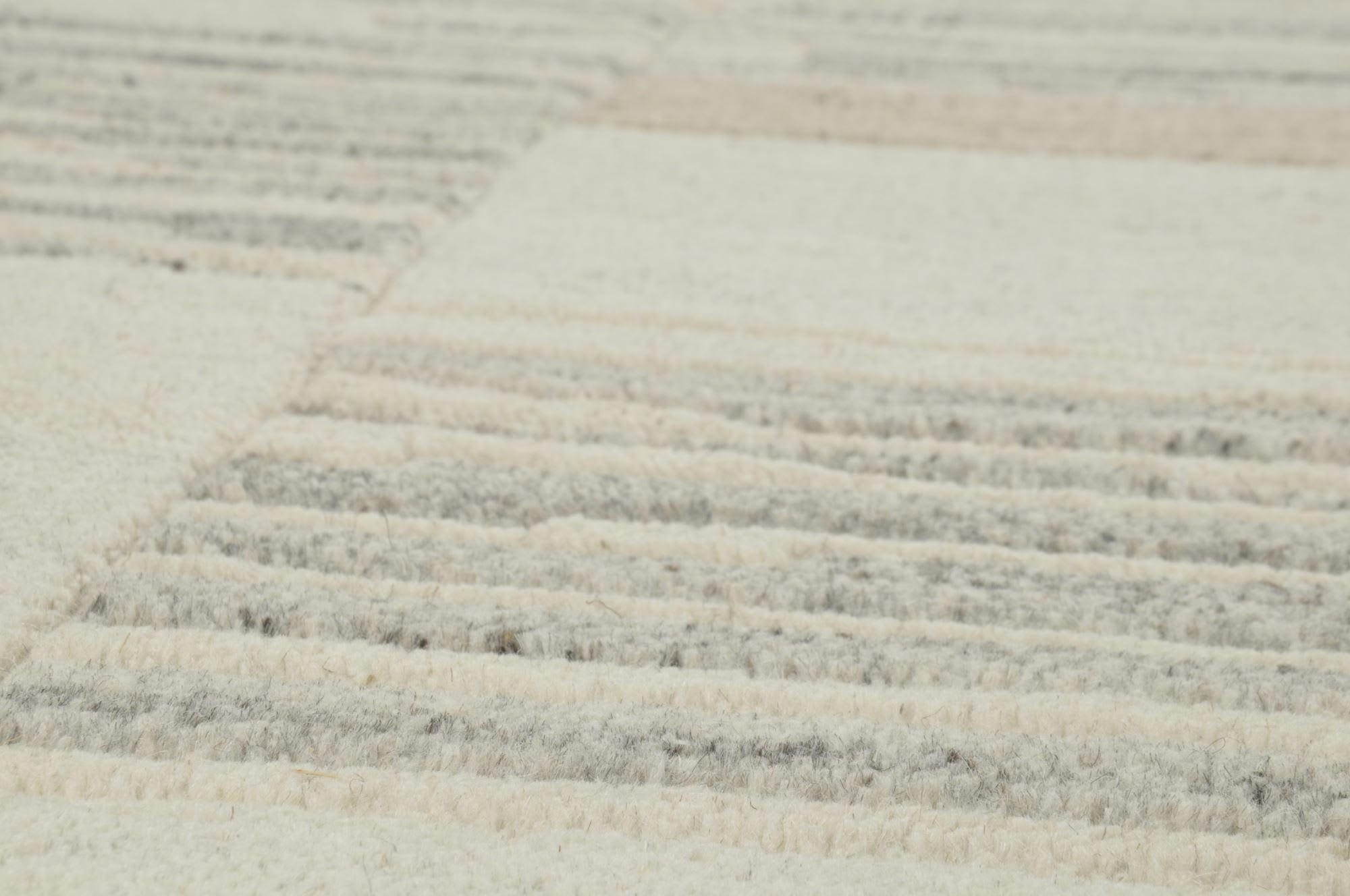 NAKARTA - Tapis moderne noué main, laine non-teinte naturel 170x240