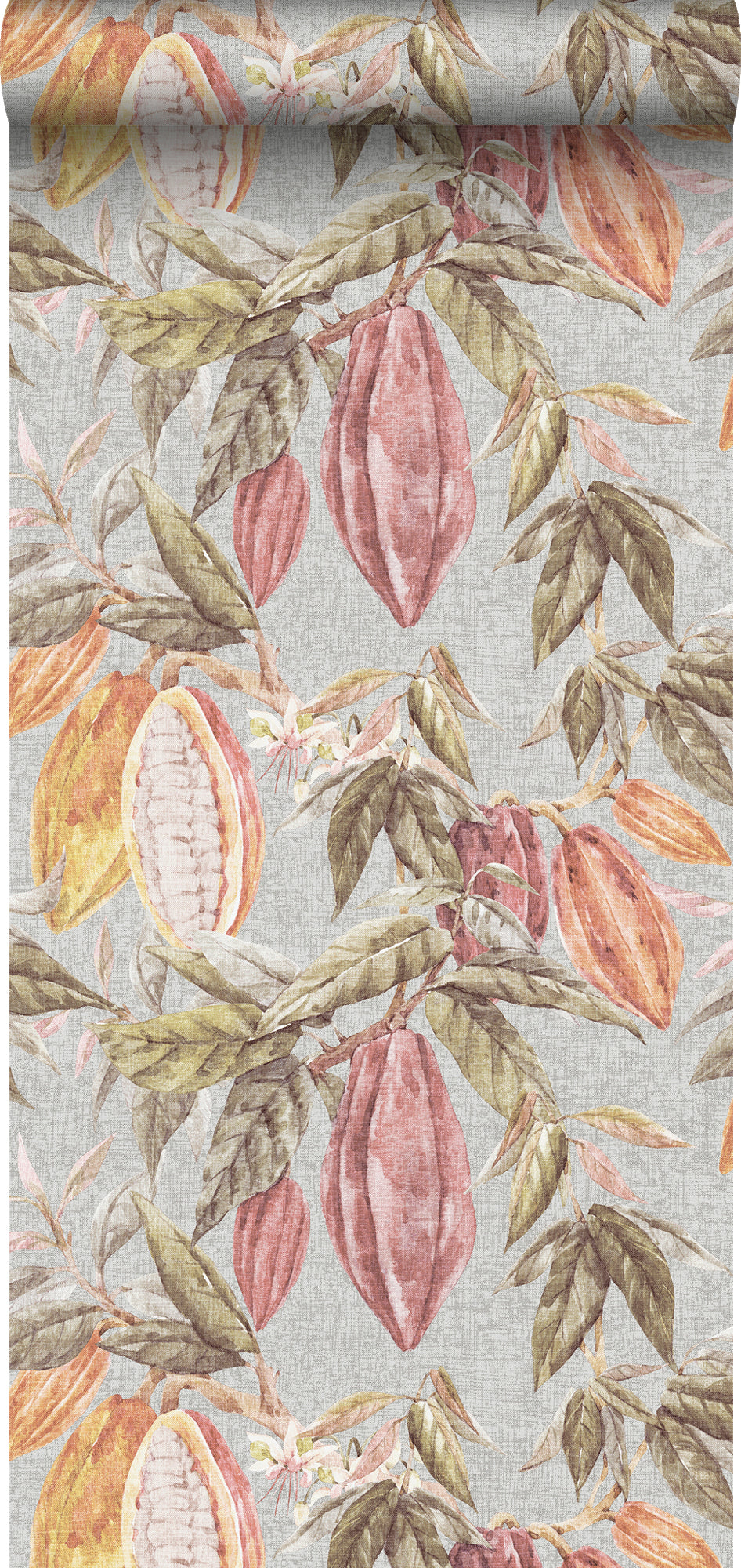 Sanders & Sanders behang fruit vergrijsd groen, grijs en terracotta - 53 cm x 10 m - 640220