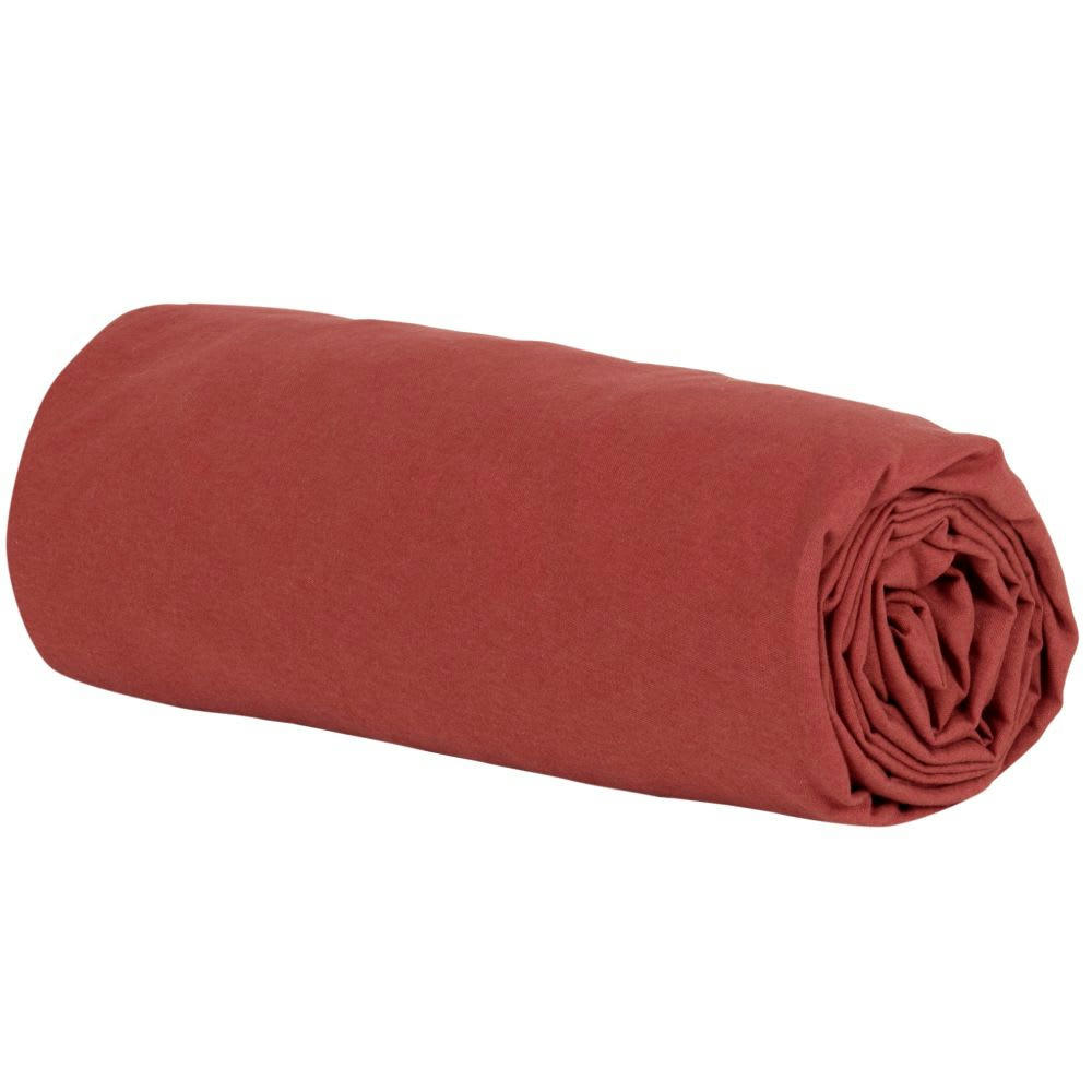 - Drap housse en coton bio terracotta 140x200
