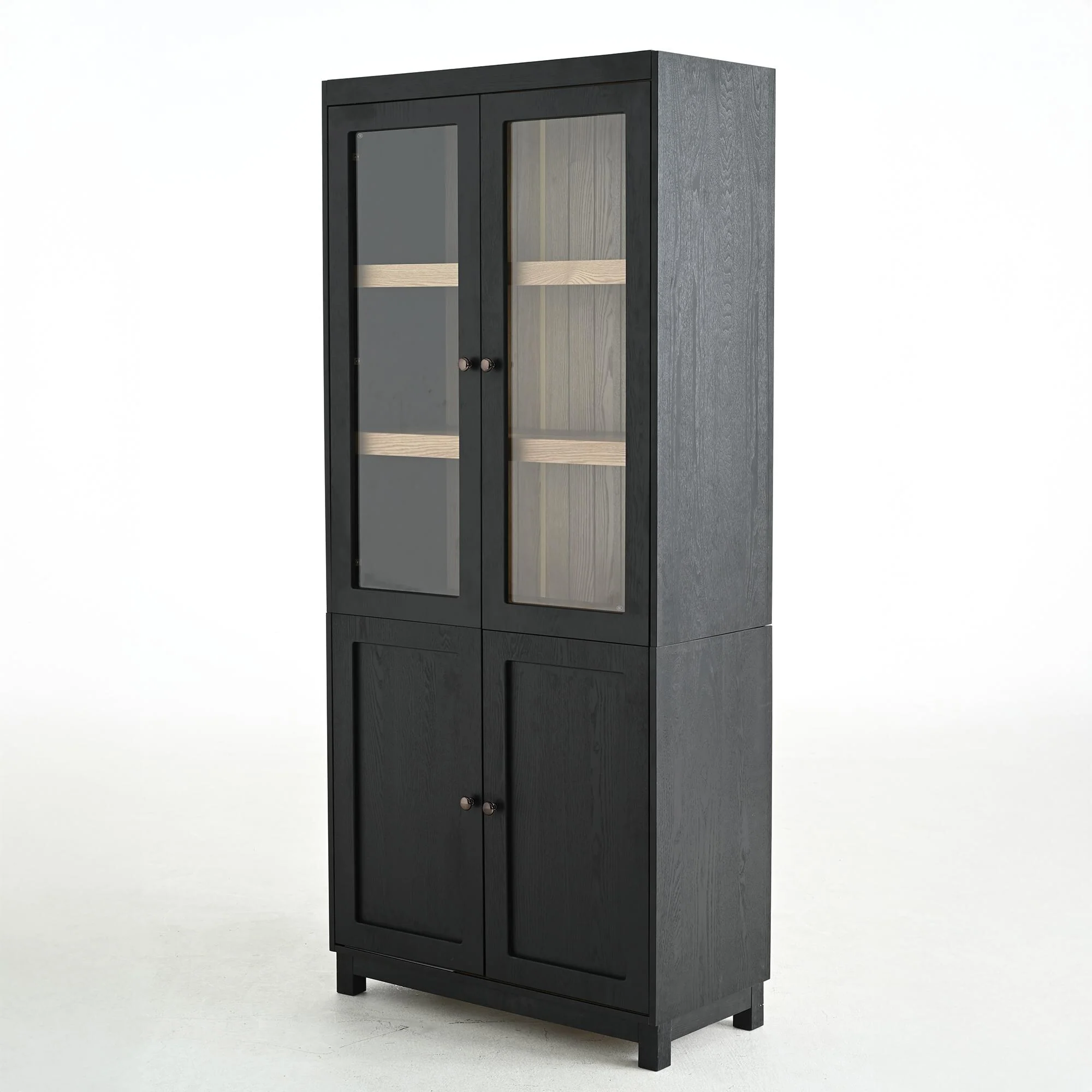 74.5'' Tall Modern Curio Cabinet With Glass Doors‌ - Elegant Display Case For Collectibles, Trophies And Figures .