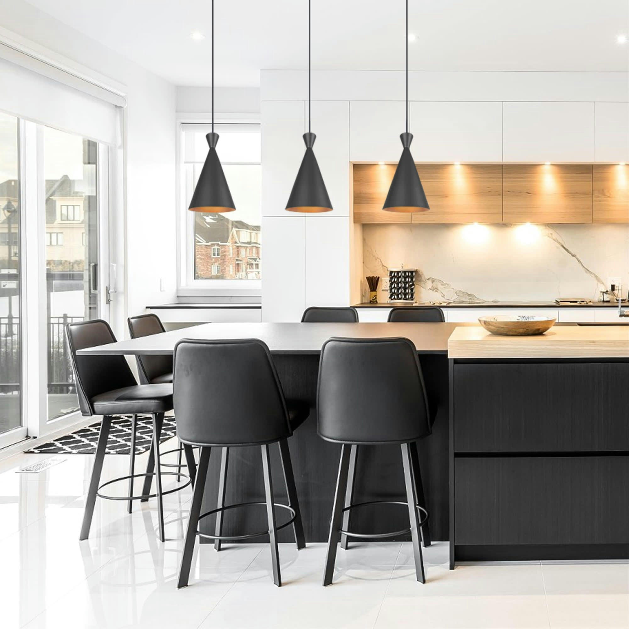 KARLSKRONA - Suspension métal noir et cuivre