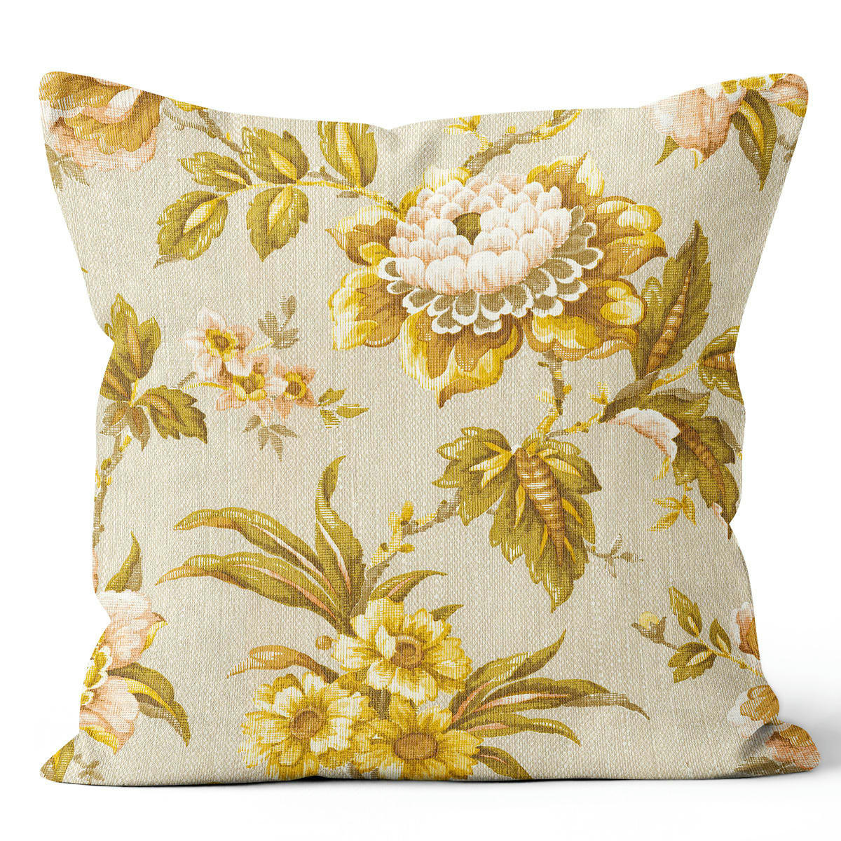 - Coussin déco polyester beige 40x40cm