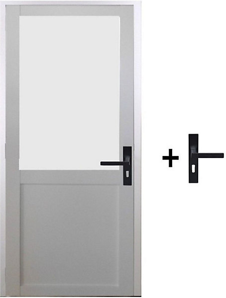 Bloc Porte Athena Blanc H204 X L83 Cm Côte Tableau P.gauche,poignee Gd Menuiseries