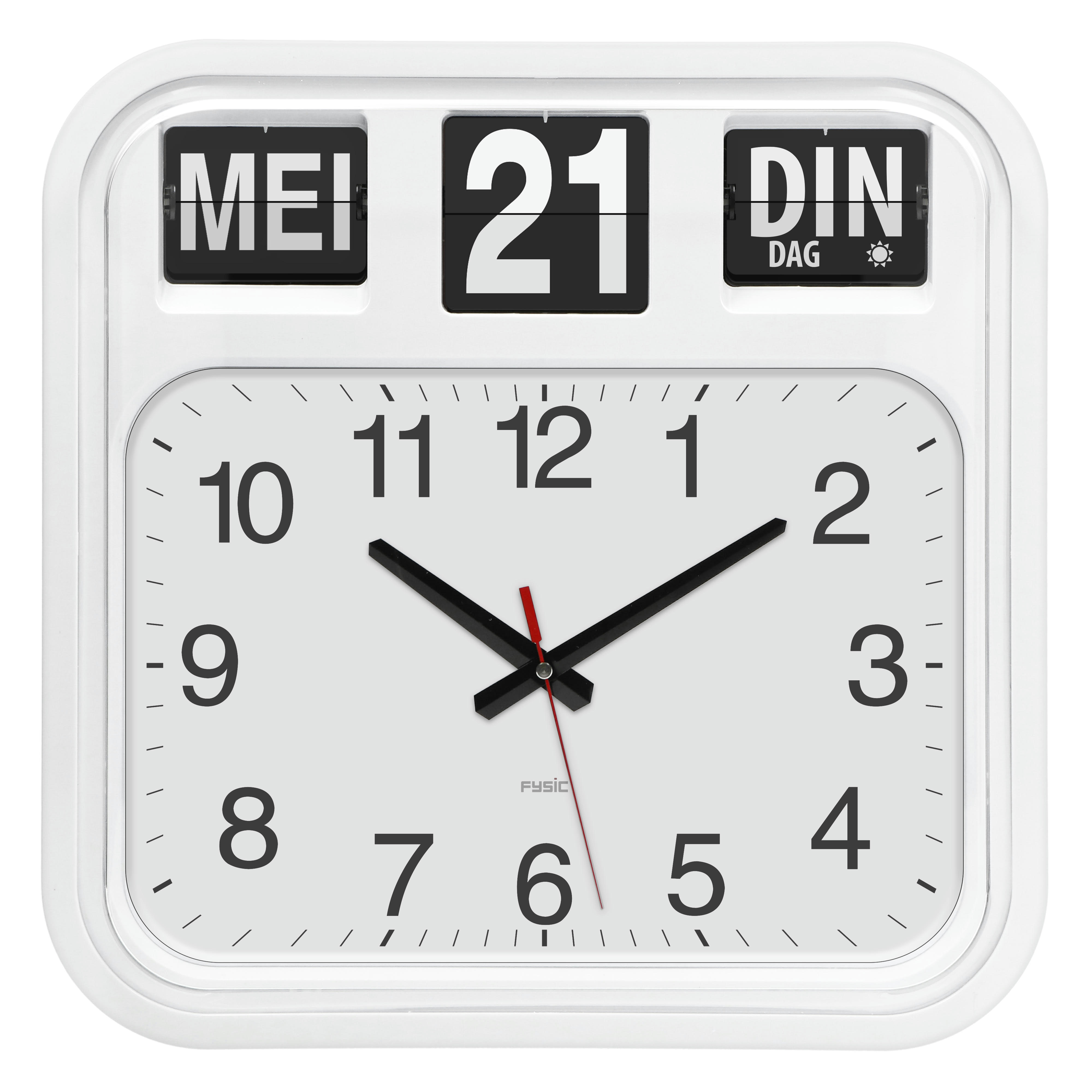 - Horloge murale analogique extralarge avec jour et date