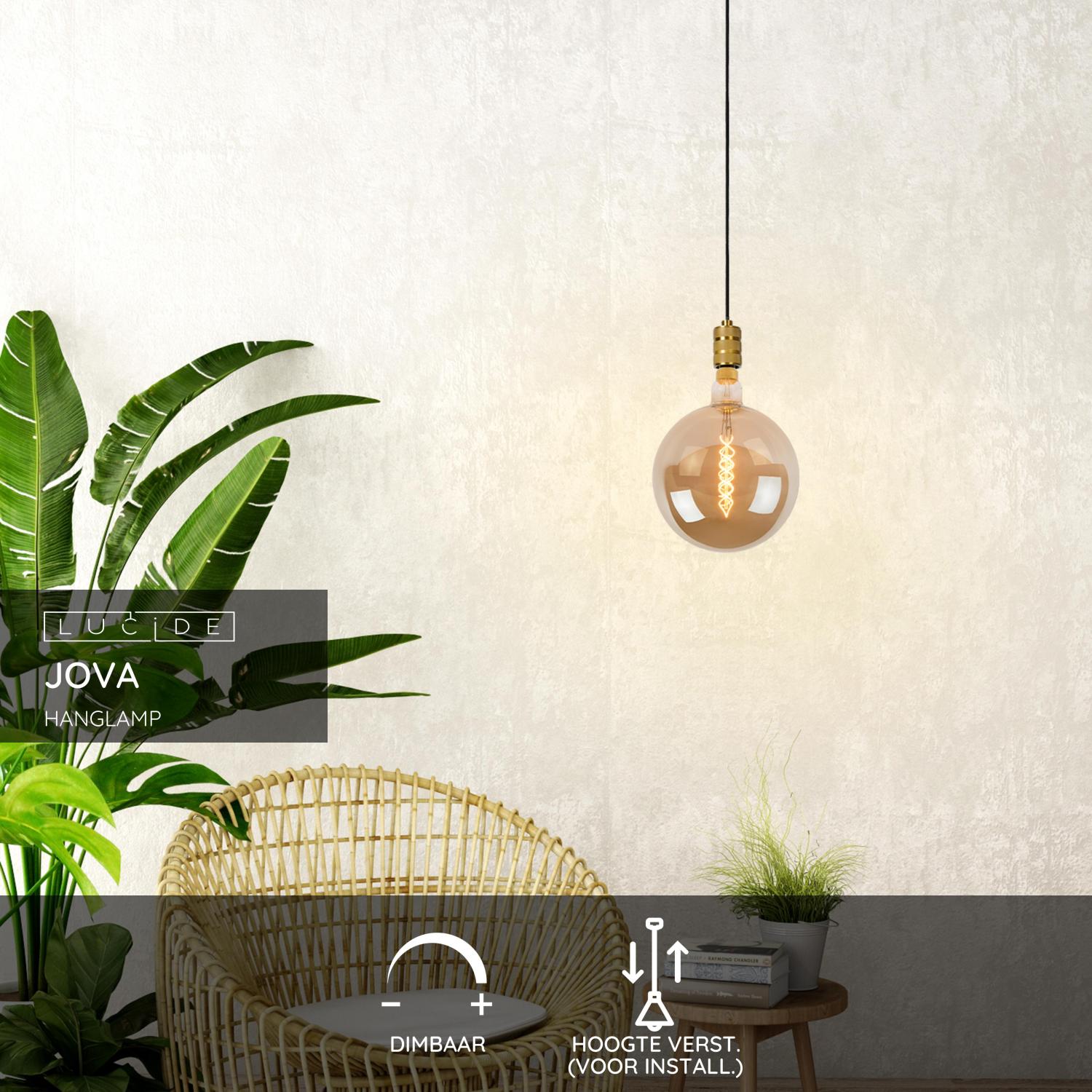 Lucide JOVA Hanglamp - Mat Goud   Messing