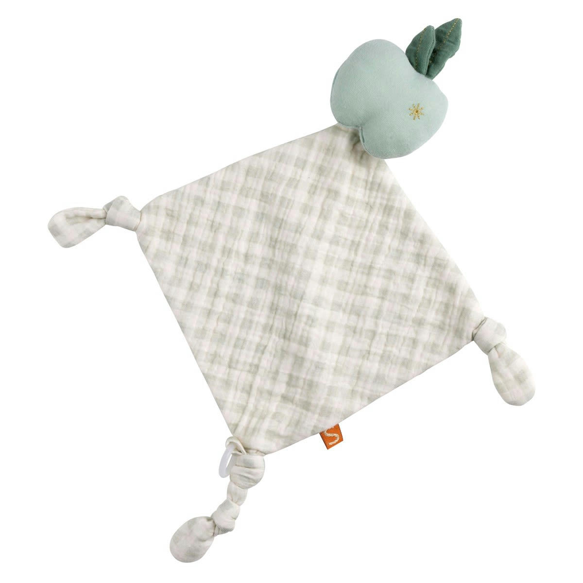 BOTANICA - Doudou mouchoir pomme en coton Vert