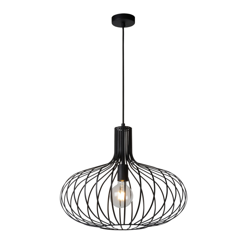 Suspension Manuela noire Ø 50 cm E27 60 W LUCIDE