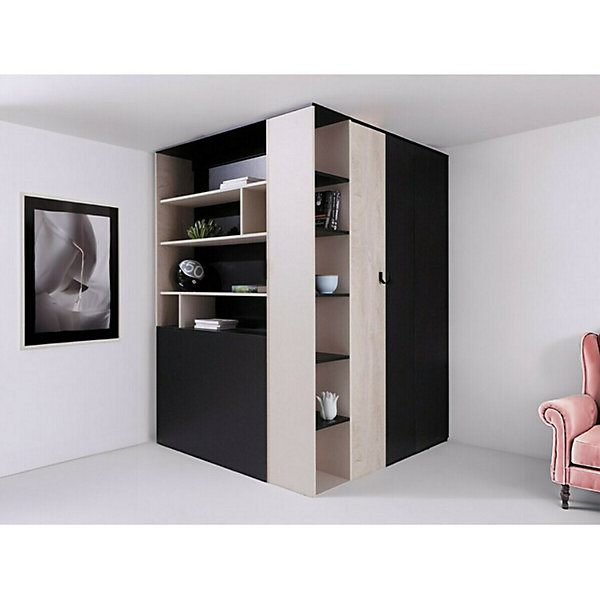 Armoire d'angle Camteso 113, Nombre d'étagères: 12, 190x135x135cm