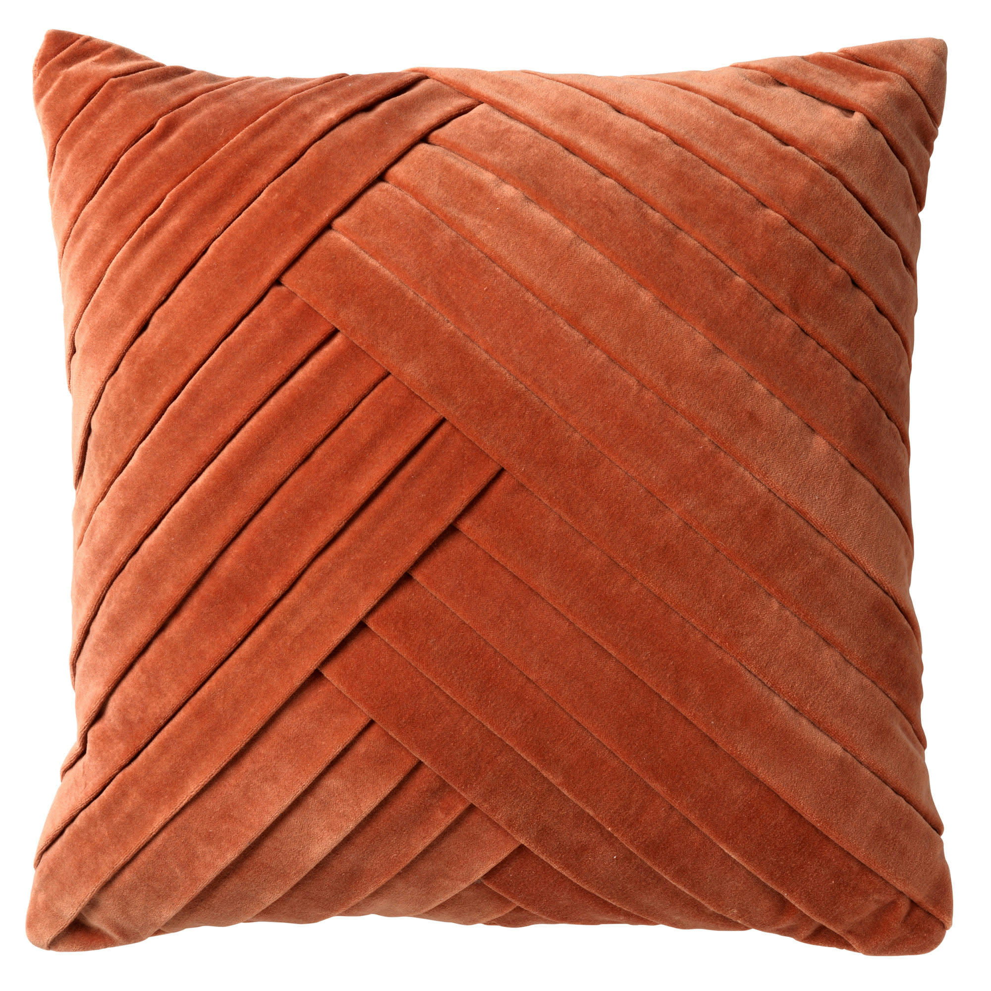 GIDI - Coussin - orange en velours 45x45 cm uni