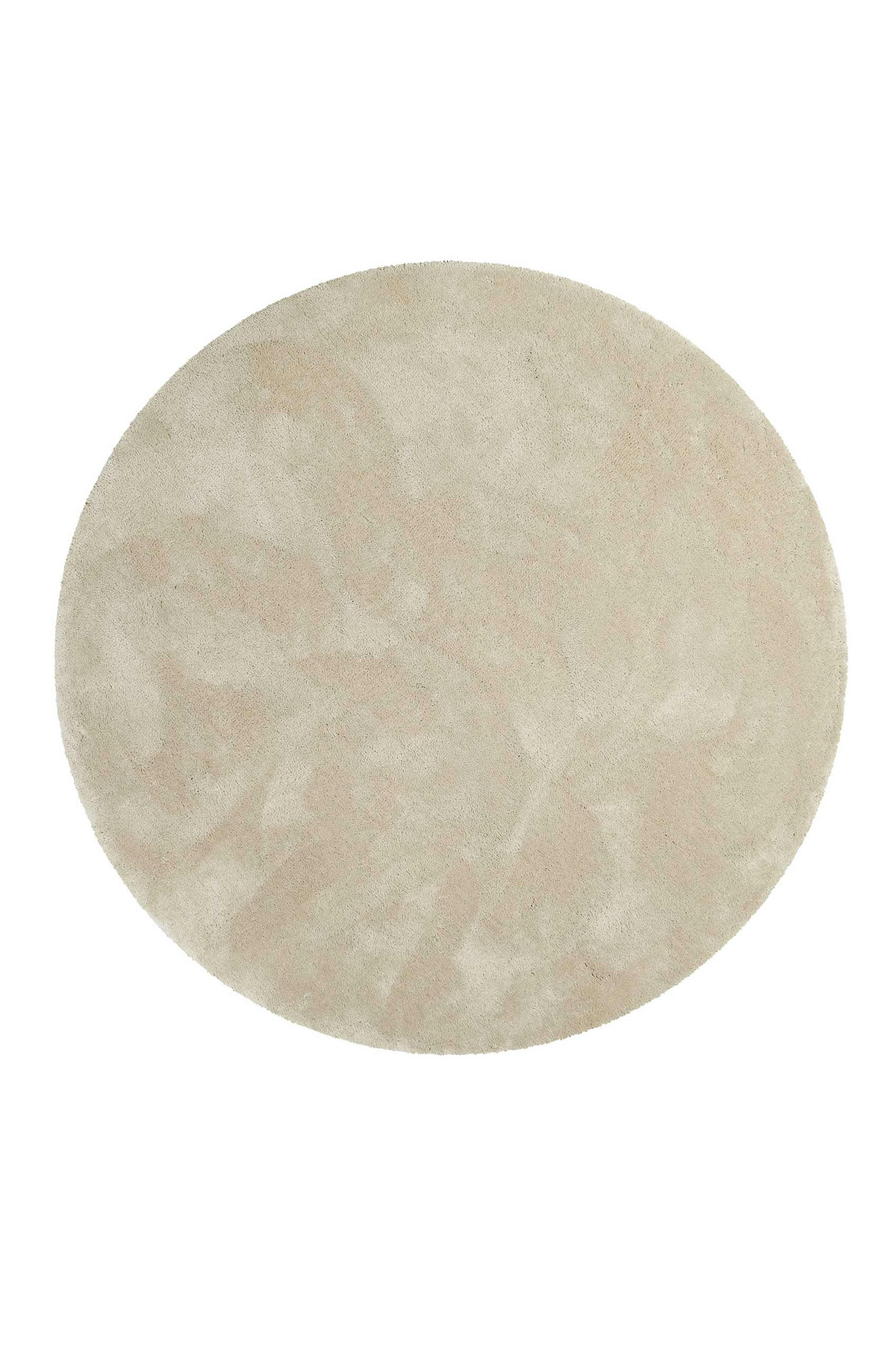 EMILIA - Tapis rond poils longs douces microfibre beige sable 200 D