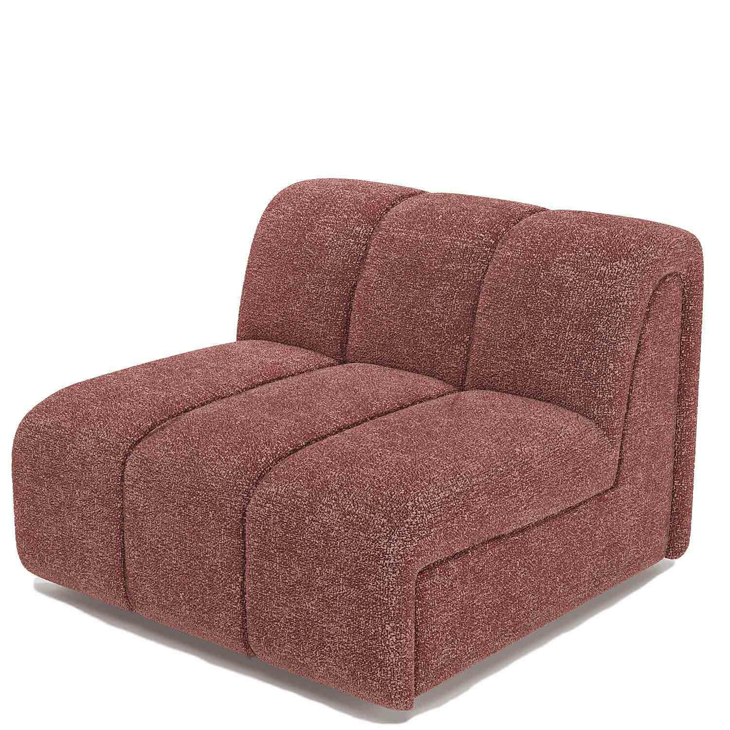 HELENE - Canapé modulable en tissu bouclette rose