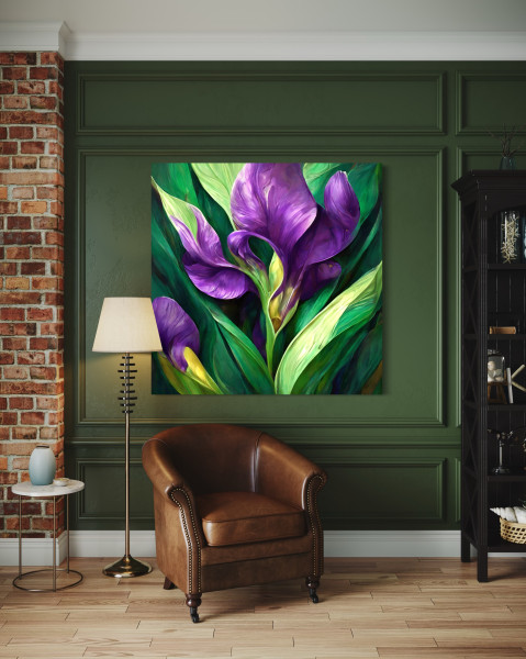Feeby Obraz na płótnie, Irys Kwiaty Natura 30x30
