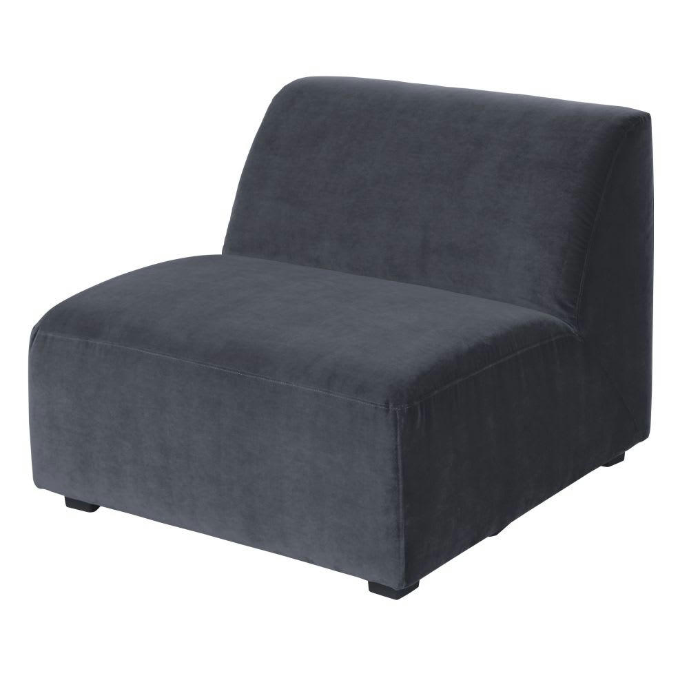 Virgile - Chauffeuse pour canapé modulable en velours gris anthracite