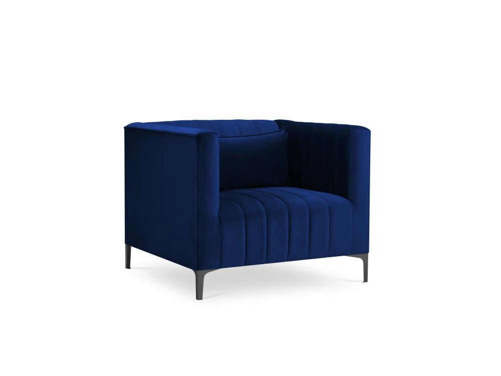 ANNITE - Fauteuil en velours bleu roi