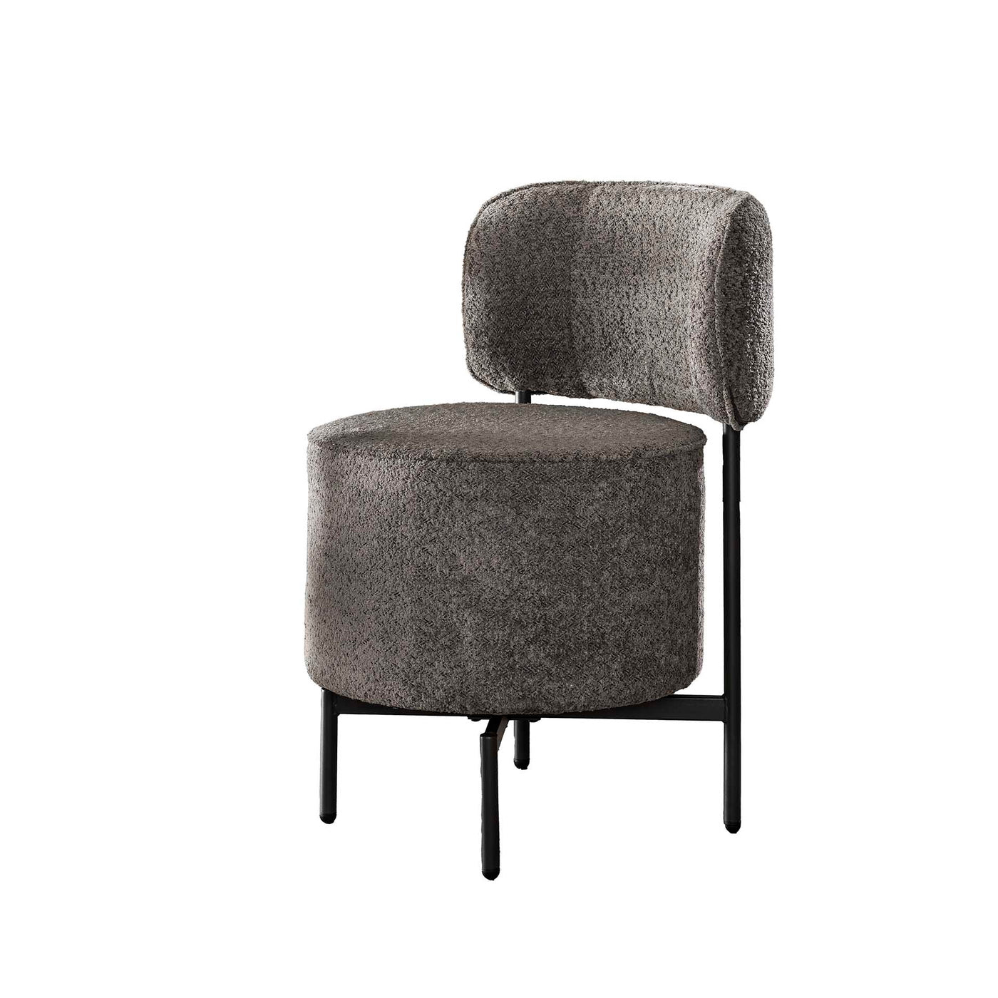 Giga Meubel Eetkamerstoel Cocktail - Grijs Bouclé - Draaibaar - Set van 2