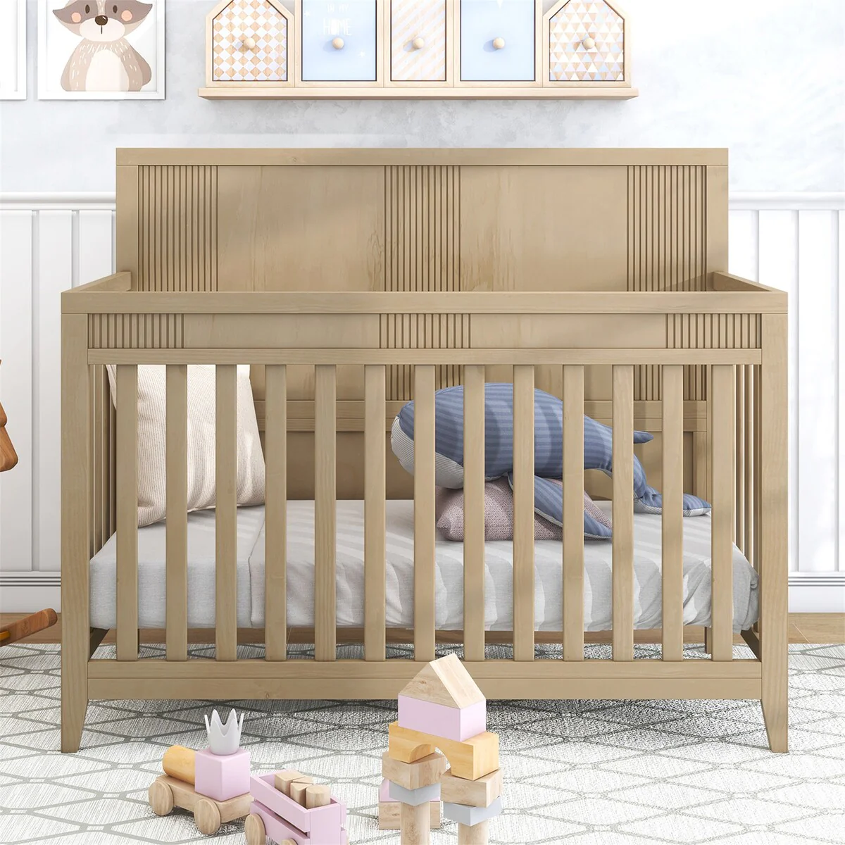 Certified Baby Safe Crib Pine Solid Wood