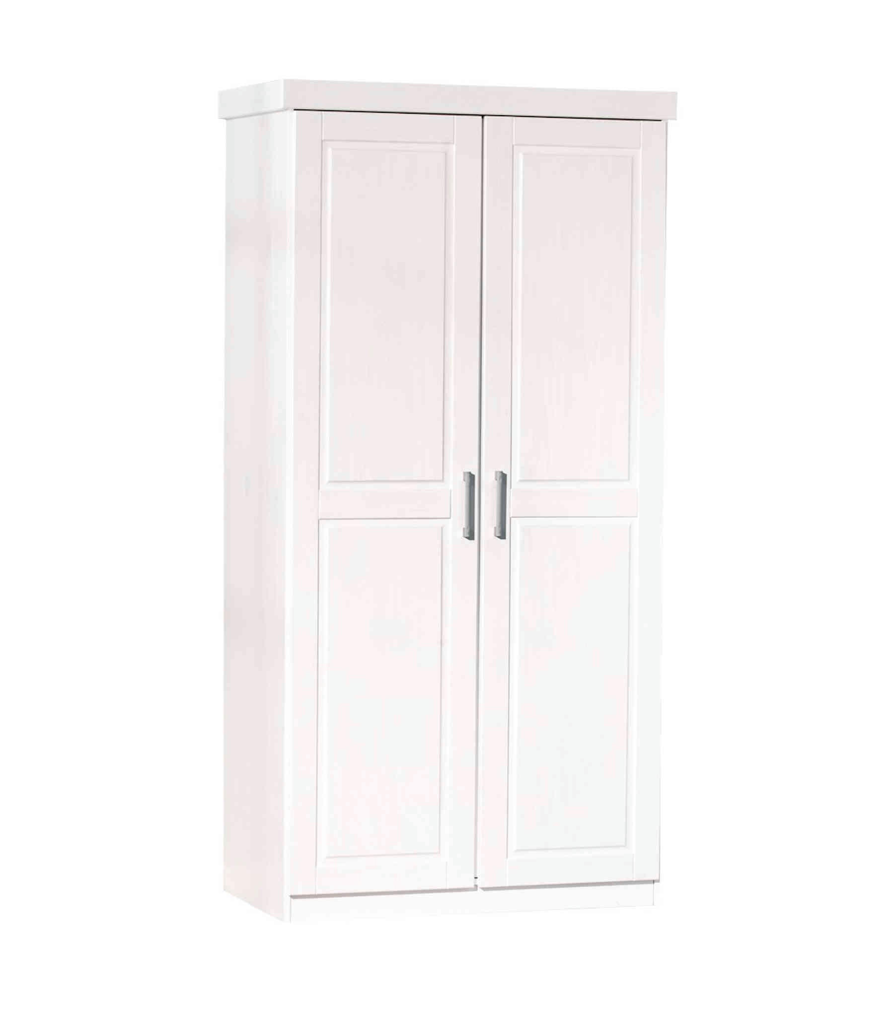 - Armoire 2 portes en bois massif blanc laqué 190cm