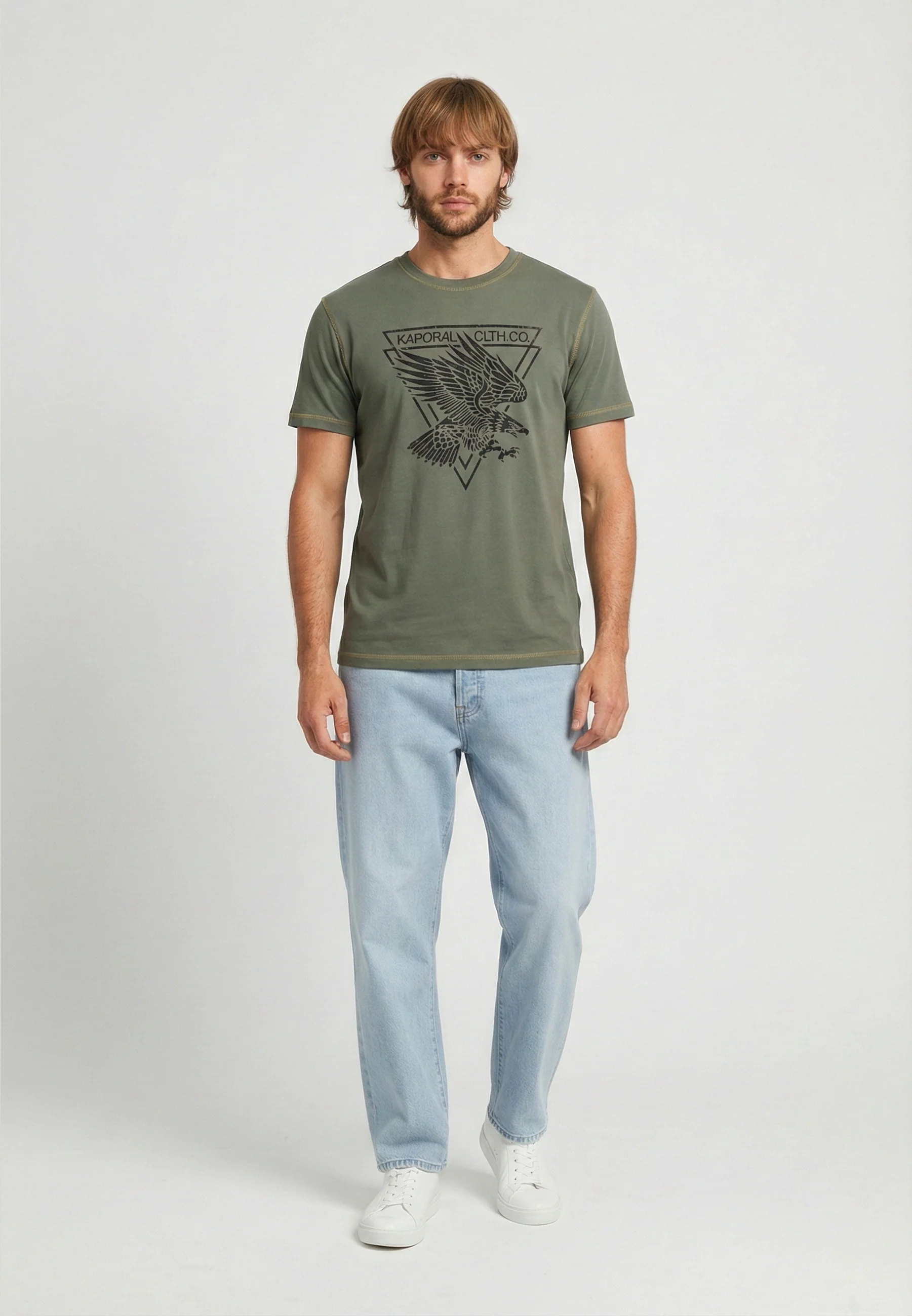 T-shirt manches courtes regular khaki coton EAGLE