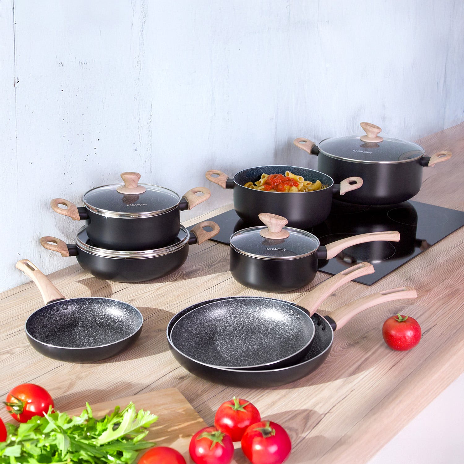 Batteria 12 pezzi medium Black Stone