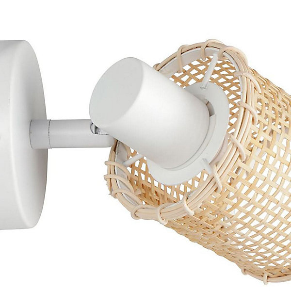 Applique spot bambou métal Mahina blanc