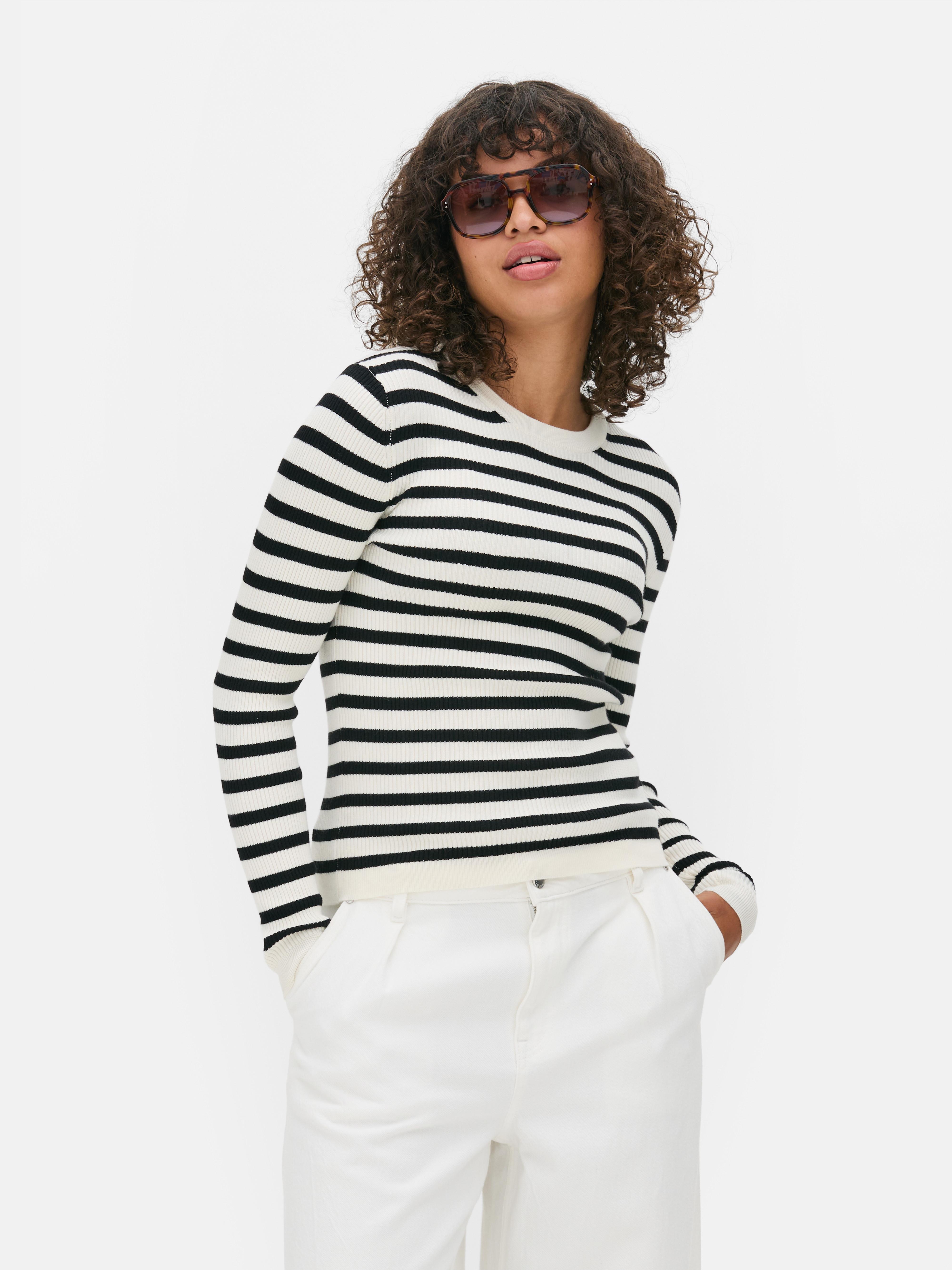 Ribbed Crew Neck Sweater