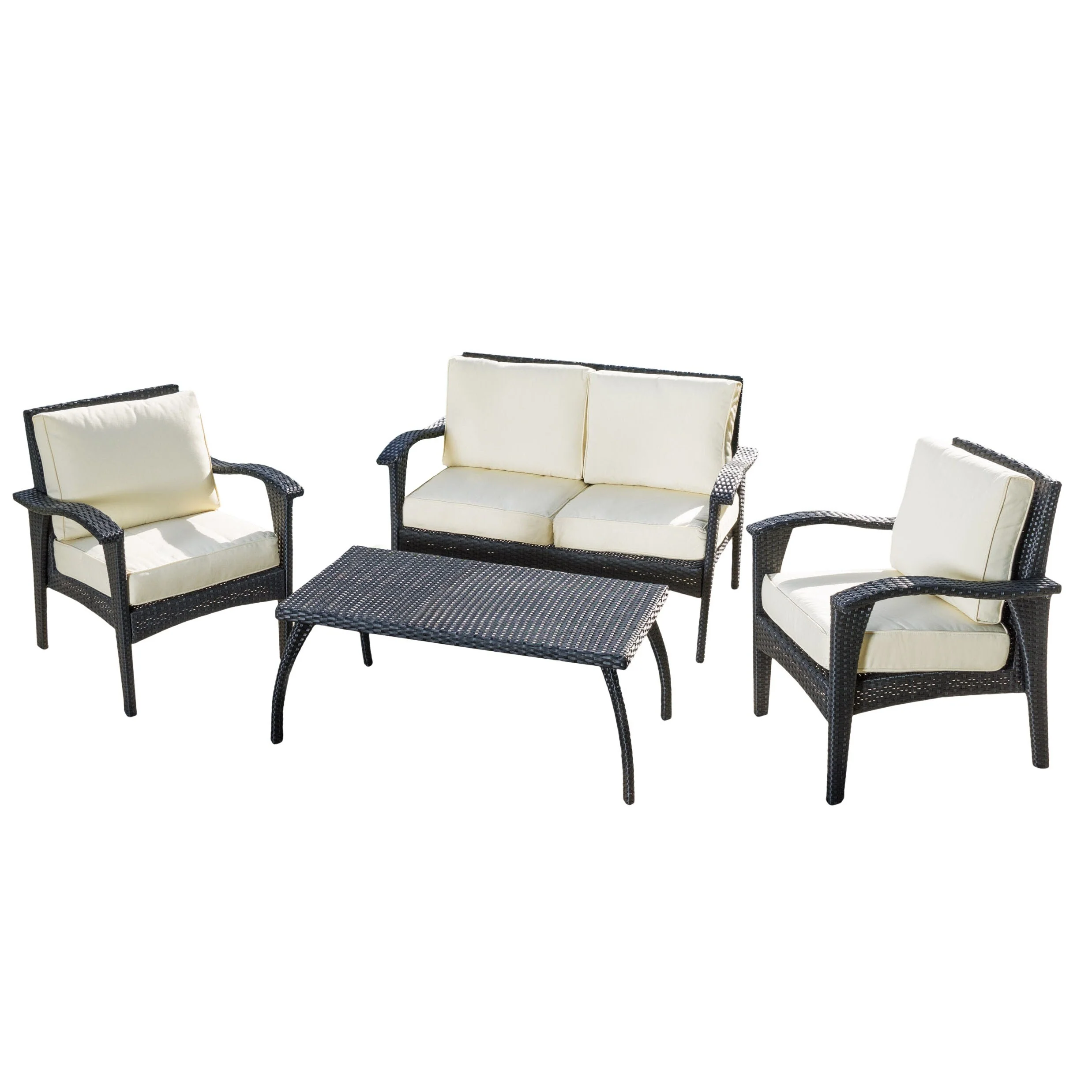 Honolulu Outdoor 4-pc. Cushioned Wicker Seating Set by Christopher Knight Home