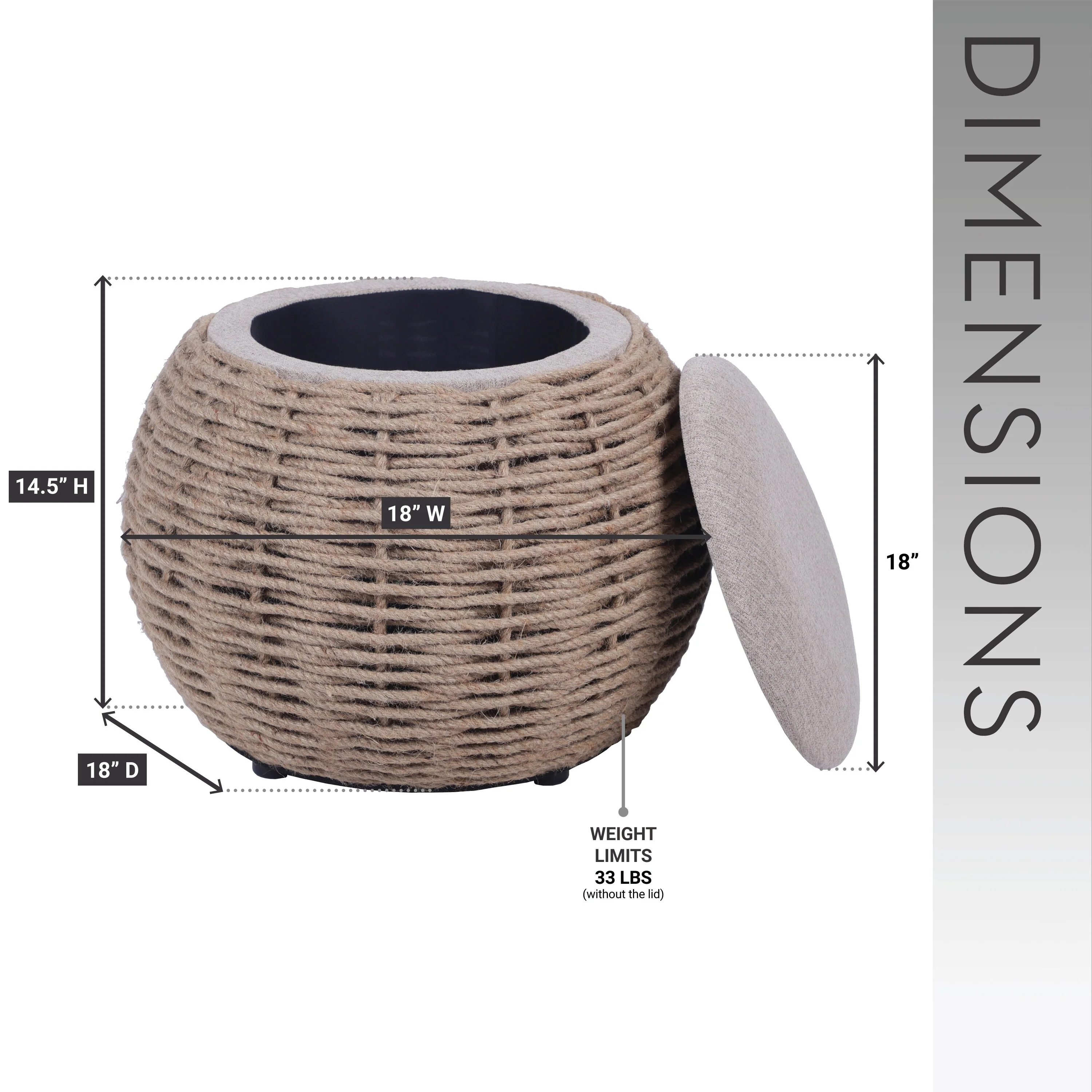 Woven Ottoman Comfortable choice, multiple functions, classic design, and cozy corners with Storage,