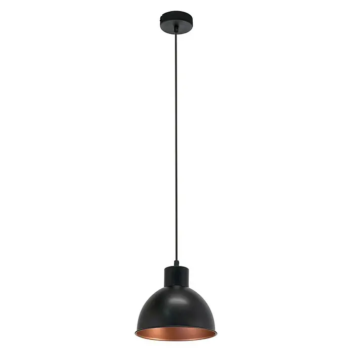 TAKLAMPE EGLO TRURO 1 SVART/KOBBER