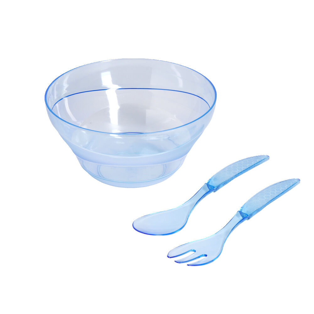 Saladier plastique Ø25cm avec couverts à salade - 3 modèles