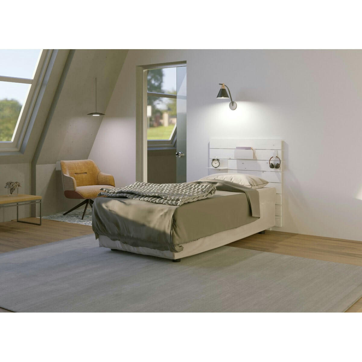 JOAN - Tête de lit enfant bois massif blanc