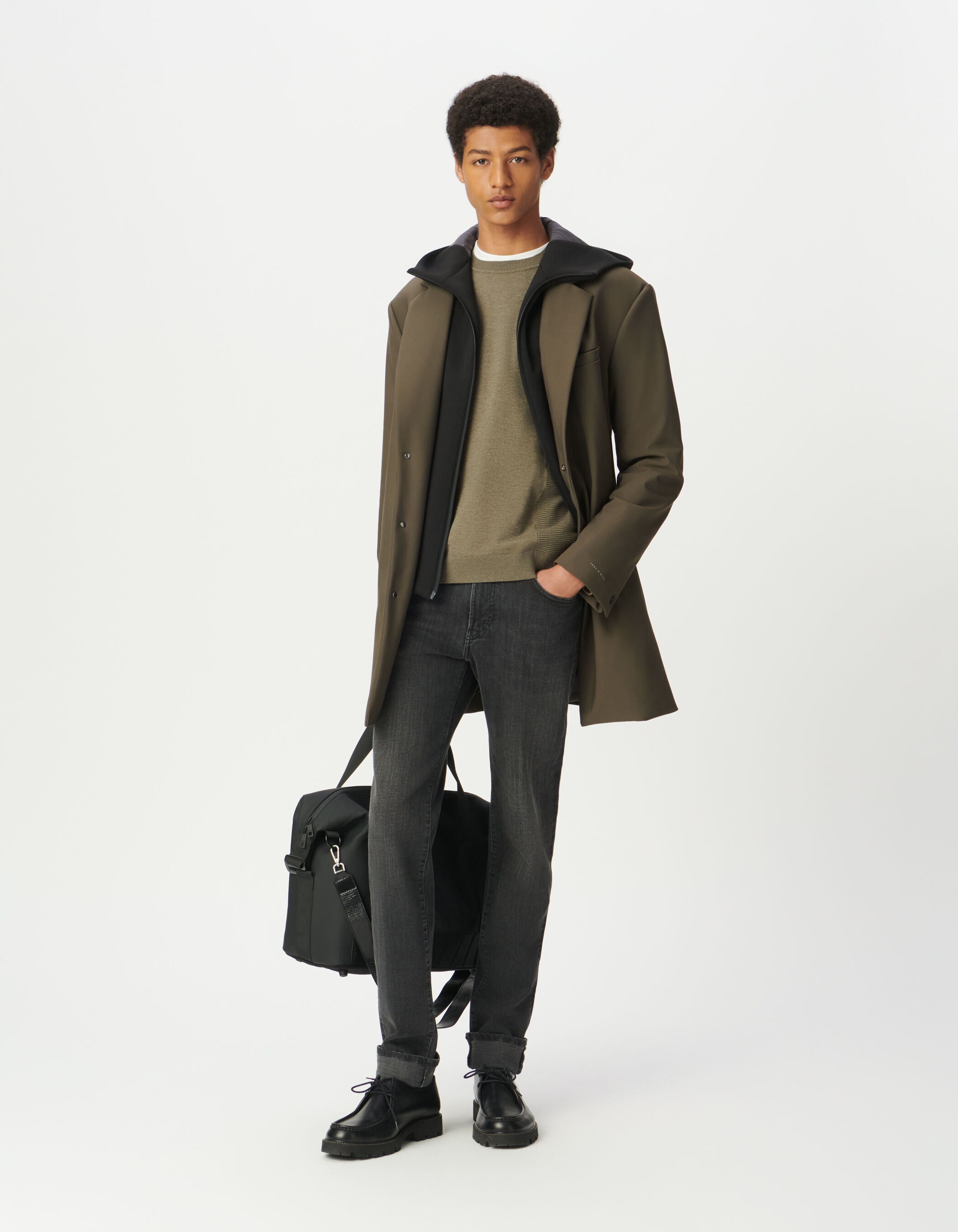Parka kaki parementure noire amovible EASY CARE Homme