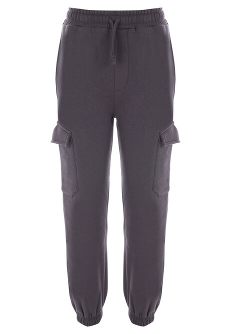Older Boys Charcoal Cargo Joggers