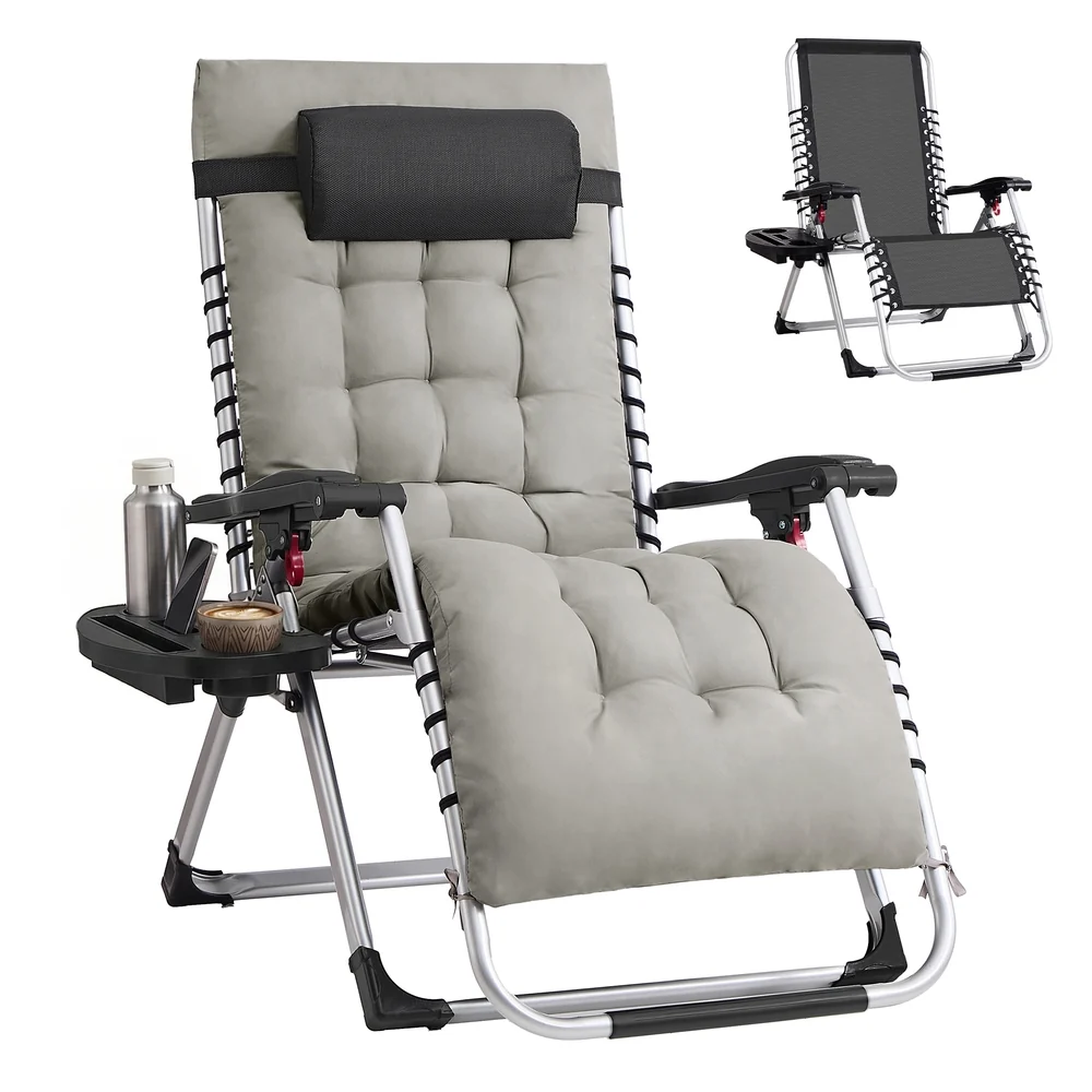 Chaise Longue Pliante avec Coussin Amovible