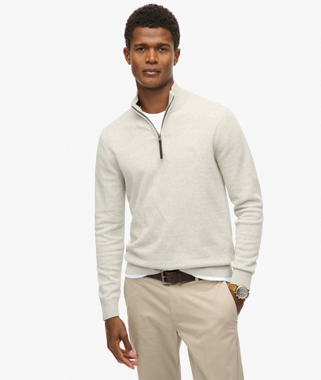 Essentials Cotton Half Zip Jumper
